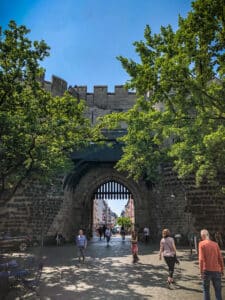 The Medieval Gate, the Eigelstein Torburg where you'll find your classic walking tour guide waiting for you!